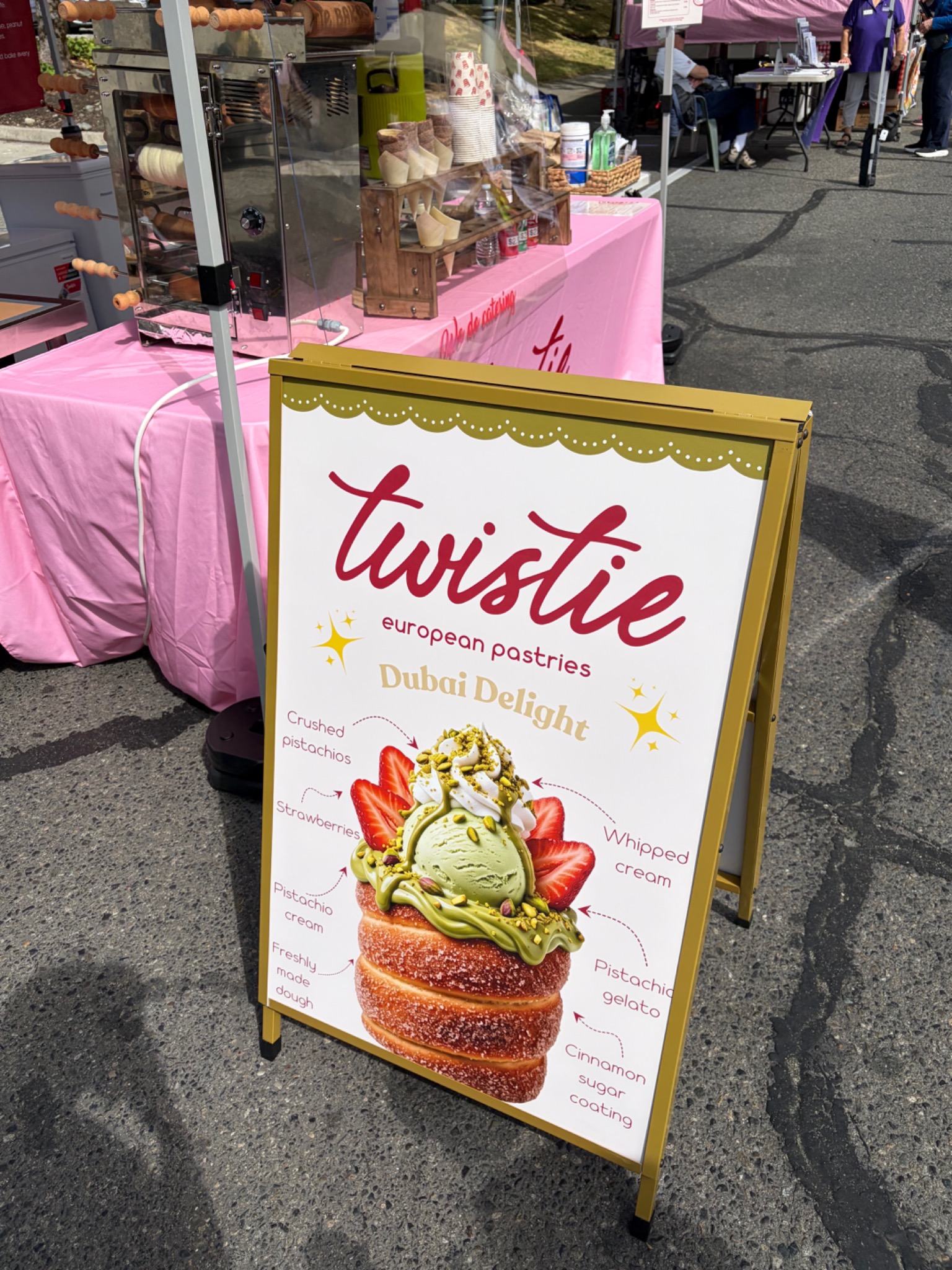 Twistie Dubai Delight sign at the market