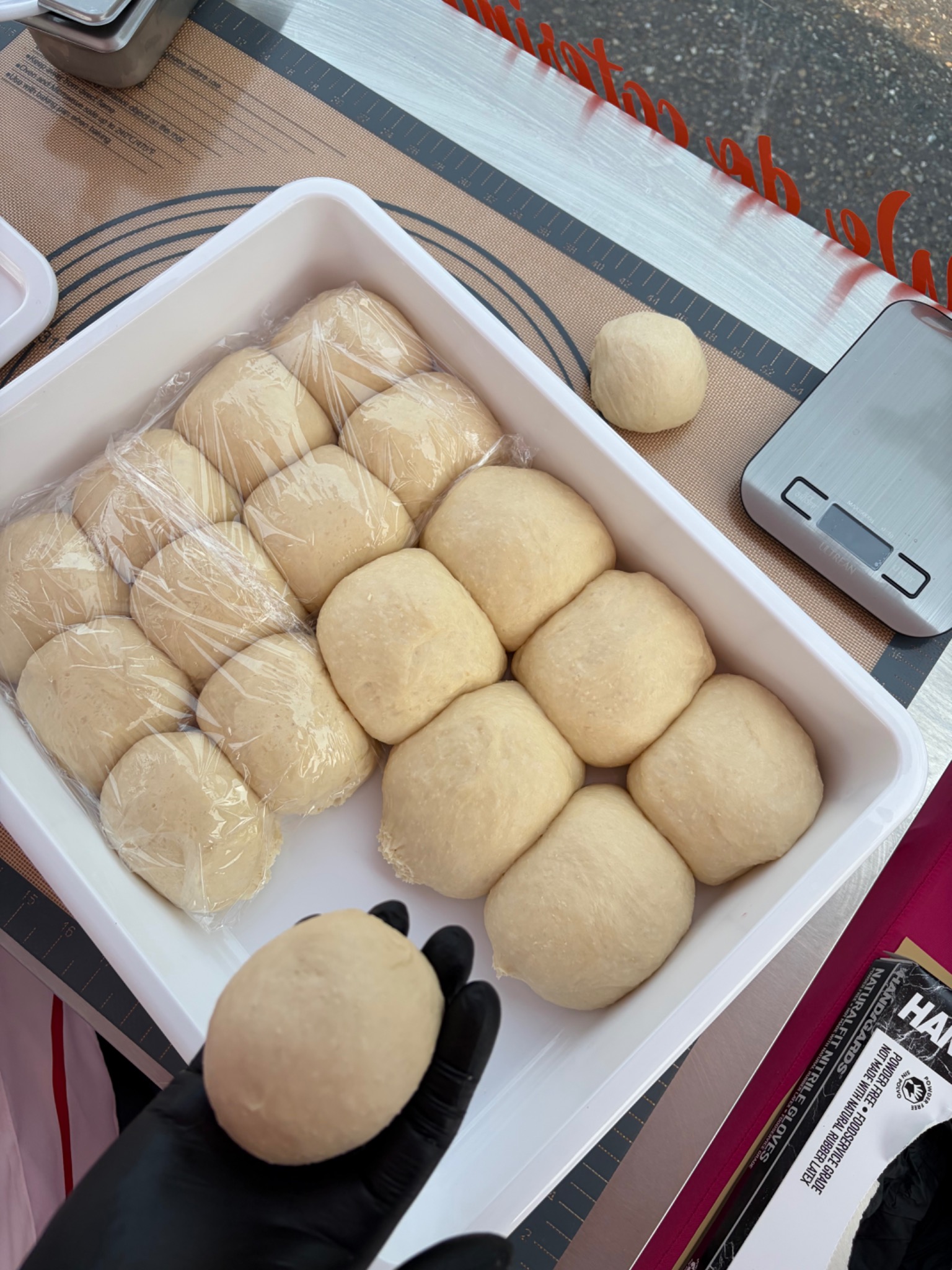 Fresh dough balls prepared for Twistie chimney cakes