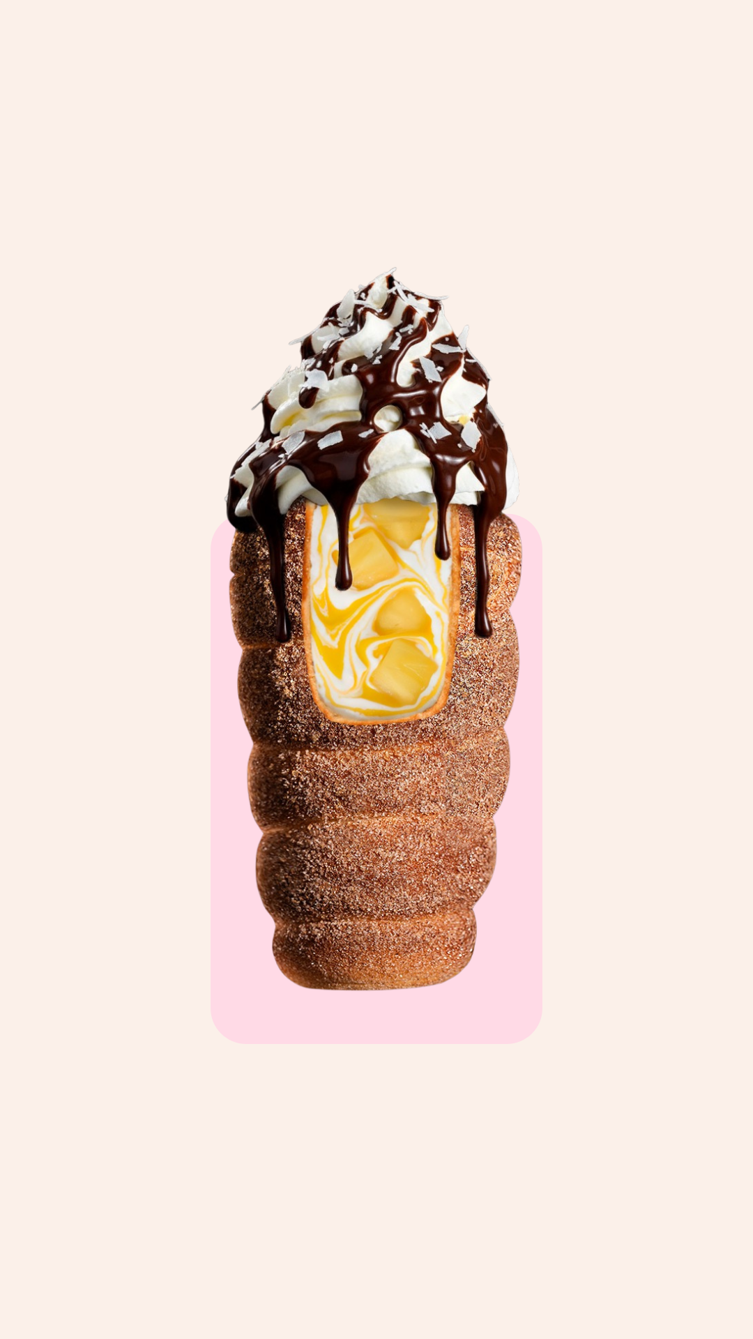 Tropical filled chimney cake